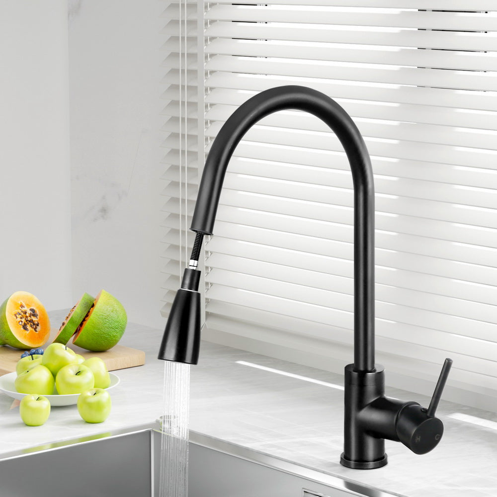 Cefito Kitchen Mixer Tap Pull Out 2 Mode Sink Faucet Basin Laundry Black